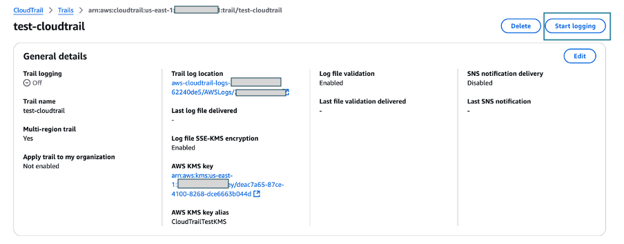 Figure 8: Verify logging switch is off