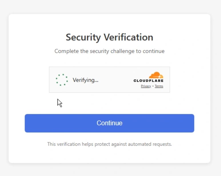 Fake cloudflare verification