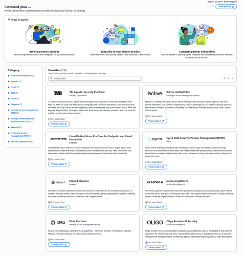Figure 3- Security Hub Extended partners