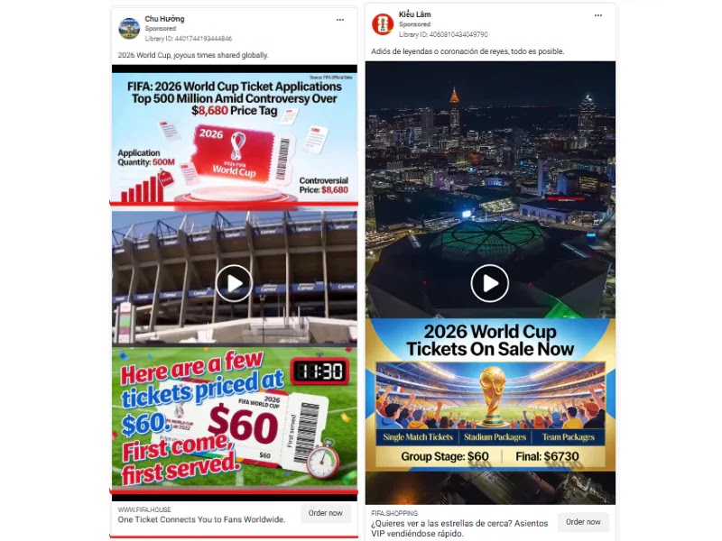 Examples of scam ads abusing Facebook’s advertising platform (Source - Group-IB)