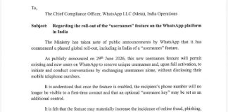 Indian Govt Halts Meta’s WhatsApp Usernames Rollout Over Fraud Concerns